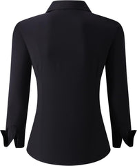 Alex Vando Womens Dress Shirts Wrinkle Free Regular Fit Long Sleeve Stretch Work Shirt