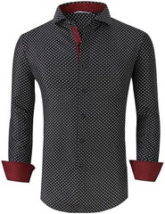 Alex Vando Mens Printed Dress Shirts Long Sleeve Regular Fit Button Down Shirt