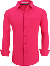 Alex Vando Mens Dress Shirt Wrinkle Free Regular Fit 4-Way Stretch Button Down Shirts