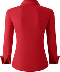 Alex Vando Womens Button Down Shirt Wrinkle Free Casual Long Sleeve Work Blouse Tops