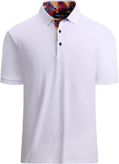 Alex Vando Mens Polo Shirts Short Sleeve Regular Fit Fashion Designed Shirt