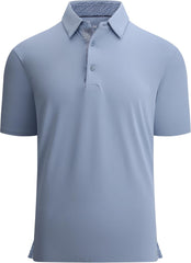 Alex Vando Mens Golf Shirt Moisture Wicking Quick-Dry Solid Short Sleeve Polo Shirts for Men