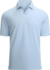 Alex Vando Mens Cotton Polo Shirts V-Neck Short Sleeve Casual Shirts for Men