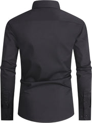 Alex Vando Mens Dress Shirt Easy Care Slim Fit Long Sleeve Cotton Stretch Button Down Shirt