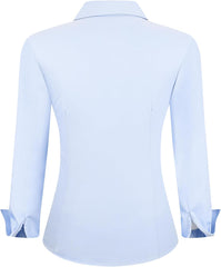 Alex Vando Womens Button Down Shirt Wrinkle Free Casual Long Sleeve Work Blouse Tops