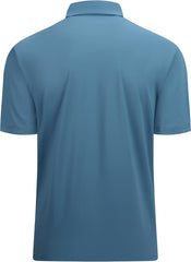 Alex Vando Mens Golf Shirt Moisture Wicking Quick-Dry Solid Short Sleeve Polo Shirts for Men