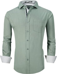 Alex Vando Mens Bamboo Dress Shirts Wrinkle Free Regular Fit Stretch Button Down Shirt