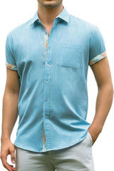 Alex Vando Mens Dress Shirts 4-Way Stretch Wrinkle Free Regular Fit Short Sleeve Men Button Down Shirt