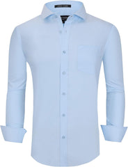Alex Vando Mens Bamboo Dress Shirts Wrinkle Free Regular Fit Stretch Button Down Shirt