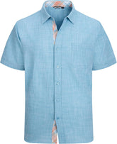 Alex Vando Mens Dress Shirts 4-Way Stretch Wrinkle Free Regular Fit Short Sleeve Men Button Down Shirt