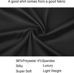 Alex Vando Mens Luxury Satin Dress Shirt Long Sleeve Silk Shiny Sateen Party Shirt