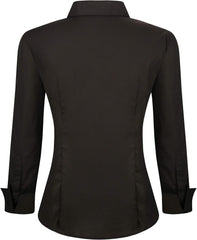 Alex Vando Womens Dress Shirts Wrinkle Free Regular Fit Long Sleeve Stretch Work Shirt