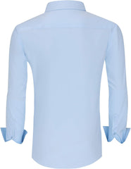 Alex Vando Mens Bamboo Dress Shirts Wrinkle Free Regular Fit Stretch Button Down Shirt