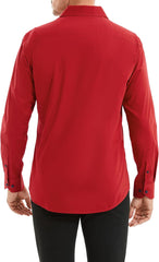 Alex Vando Sleeve Stretch Business Dress Shirts for Men