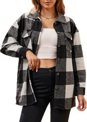 Alex Vando Womens Flannel Shirt Regular Long Sleeve Button Down Flannel Shirts for Women