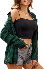 Alex Vando Womens Flannel Shirt Regular Long Sleeve Button Down Flannel Shirts for Women