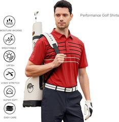 Alex Vando Men's Sport Stripe Polo Shirt