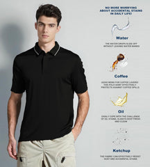 Alex Vando Mens Stain Resistant Polo Shirt Short Sleeve Soild Stretch Performance Work Polo Shirts for Men