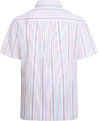 Alex Vando Mens Button Down Shirts Wrinkle Free 4-Way Stretch Short Sleeve Business Casual Shirt