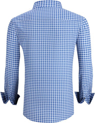 Alex Vando Mens Button Down Shirts Wrinkle Free 4-Way Stretch Print Business Casual Shirt