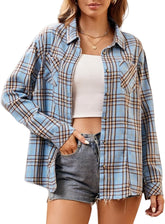 Alex Vando Womens Flannel Shirt Regular Long Sleeve Button Down Flannel Shirts for Women