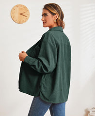 Alex Vando Womens Corduroy Shirts Long Sleeve Soft Boyfriend Button Down Shirts for Women