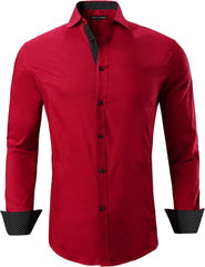 Alex Vando Sleeve Stretch Business Dress Shirts for Men