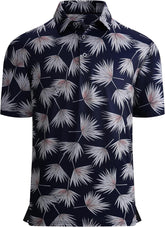 Alex Vando Mens Golf Shirt Moisture Wicking Quick-Dry Print Performance Polo Shirts for Men