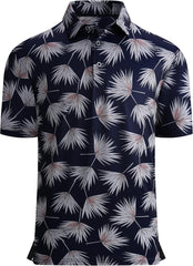 Alex Vando Mens Golf Shirt Moisture Wicking Quick-Dry Print Performance Polo Shirts for Men