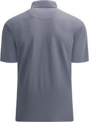 Alex Vando Mens Bubble Jacquard Polo Shirt Super Stretch Short Sleeve Polo Shirts for Men