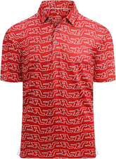 Alex Vando Mens Golf Shirt Moisture Wicking Quick-Dry Print Performance Polo Shirts for Men