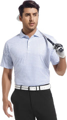 Alex Vando Mens Golf Shirt Moisture Wicking Classic Print Golf Shirts for Men