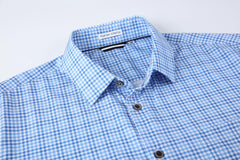 Alex Vando Mens Button Down Shirts Wrinkle Free 4-Way Stretch Short Sleeve Business Casual Shirt