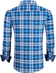 Alex Vando Mens Button Down Shirts Wrinkle Free 4-Way Stretch Print Business Casual Shirt