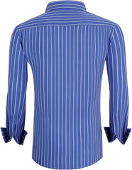 Alex Vando Mens Button Down Shirts Wrinkle Free 4-Way Stretch Print Business Casual Shirt