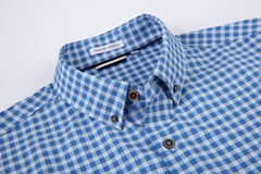 Alex Vando Mens Button Down Shirts Wrinkle Free 4-Way Stretch Print Business Casual Shirt