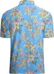 Alex Vando Mens Hawaiian Golf Shirt Moisture Wicking Digital Print Golf Shirts for Men