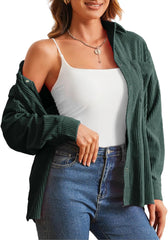 Alex Vando Womens Corduroy Shirts Long Sleeve Soft Boyfriend Button Down Shirts for Women