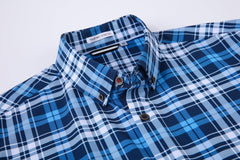 Alex Vando Mens Button Down Shirts Wrinkle Free 4-Way Stretch Print Business Casual Shirt