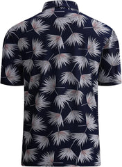 Alex Vando Mens Golf Shirt Moisture Wicking Quick-Dry Print Performance Polo Shirts for Men