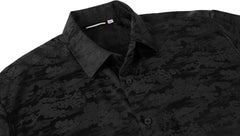 Alex Vando Mens Luxury Satin Dress Shirt Long Sleeve Silk Shiny Sateen Party Shirt