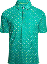 Alex Vando Mens Golf Shirt Moisture Wicking Quick-Dry Print Performance Polo Shirts for Men