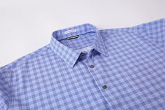 Alex Vando Mens Button Down Shirts Wrinkle Free 4-Way Stretch Short Sleeve Business Casual Shirt