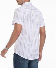 Alex Vando Mens Button Down Shirts Wrinkle Free 4-Way Stretch Short Sleeve Business Casual Shirt