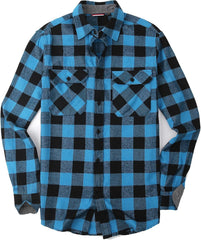 Alex Vando Men's Casual Plaid Flannel Shirt