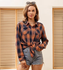 Alex Vando Womens Flannel Shirt Regular Long Sleeve Button Down Flannel Shirts for Women
