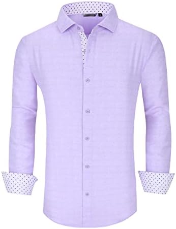 Alex Vando Mens Printed Dress Shirts Long Sleeve Regular Fit Button Down Shirt