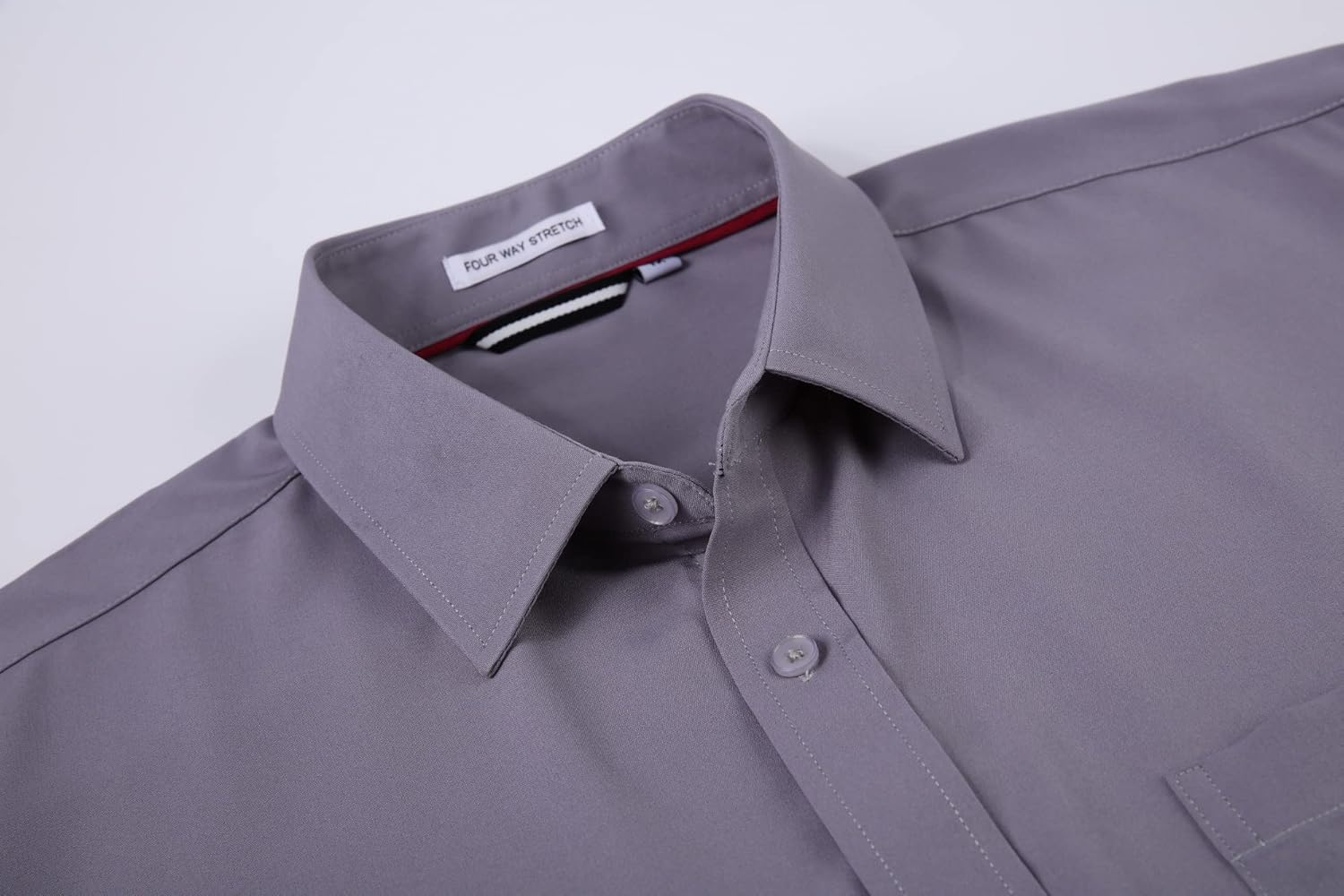 Alex Vando Mens Dress Shirt Wrinkle Free Regular Fit 4-Way Stretch Button Down Shirts