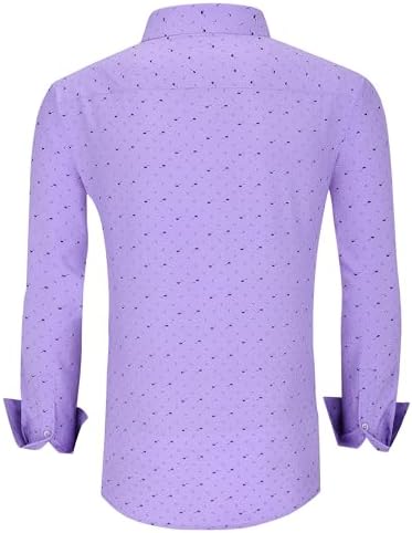 Alex Vando Mens Printed Dress Shirts Long Sleeve Regular Fit Button Down Shirt