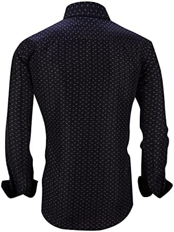 Alex Vando Mens Printed Dress Shirts Long Sleeve Regular Fit Button Down Shirt